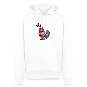 hahn gockel fragezeichen - Männer Premium Bio Hoodie - Weiß - Vorne - Nico (187cm)