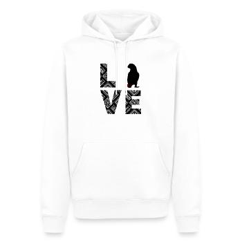 African Grey Parrot Love - Men’s Premium Organic Hoodie - white - Front - Nico (187cm)