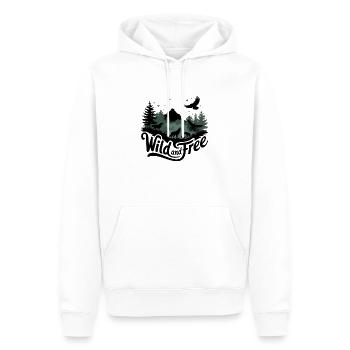 Wild And free - Sweat à capuche Premium bio Homme - blanc - Devant - Nico (187cm)