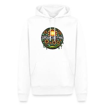 Stato d'animo solare - Felpa con cappuccio ecologica premium da uomo - bianco - Fronte - Nico (187cm)