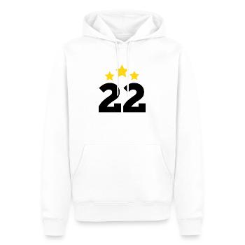 22 Jahre Stern - Geschenk zum 22. Jubiläum - Männer Premium Bio Hoodie - Weiß - Vorne - Nico (187cm)