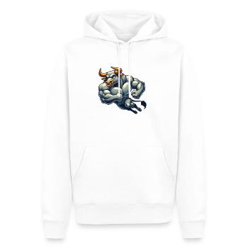 stier comic - Männer Premium Bio Hoodie - Weiß - Vorne - Nico (187cm)