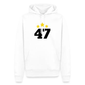47 ans étoile - cadeau 47e anniversaire - Sweat à capuche Premium bio Homme - blanc - Devant - Nico (187cm)