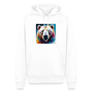 Watercolor Eisbär - Männer Premium Bio Hoodie - Weiß - Vorne - Nico (187cm)