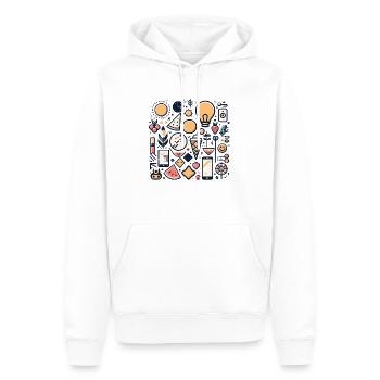 Colorful Icons and Symbols - Men’s Premium Organic Hoodie - white - Front - Nico (187cm)