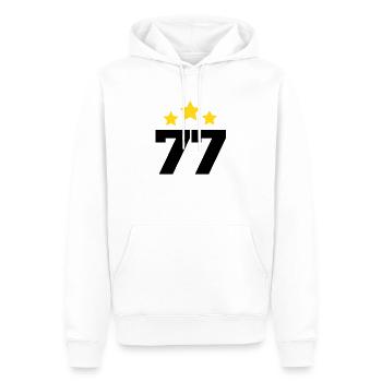 77 ans étoile - cadeau 77e anniversaire - Sweat à capuche Premium bio Homme - blanc - Devant - Nico (187cm)