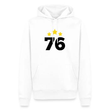 76 Jahre Stern - Geschenk zum 76. Jubiläum - Männer Premium Bio Hoodie - Weiß - Vorne - Nico (187cm)