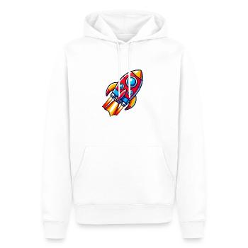 Bande dessinée fusée - Sweat à capuche Premium bio Homme - blanc - Devant - Nico (187cm)