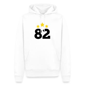 82 Jahre Stern - Geschenk zum 82. Jubiläum - Männer Premium Bio Hoodie - Weiß - Vorne - Nico (187cm)