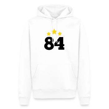 84 Jahre Stern - Geschenk zum 84. Jubiläum - Männer Premium Bio Hoodie - Weiß - Vorne - Nico (187cm)