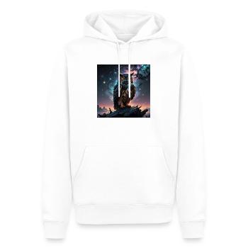 Owl - Men’s Premium Organic Hoodie - white - Front - Nico (187cm)