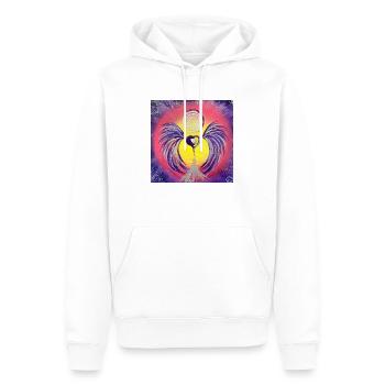Herzengel Zellleuchten - Männer Premium Bio Hoodie - Weiß - Vorne - Nico (187cm)