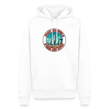 Brave New World 00345124 - Männer Premium Bio Hoodie - Weiß - Vorne - Nico (187cm)