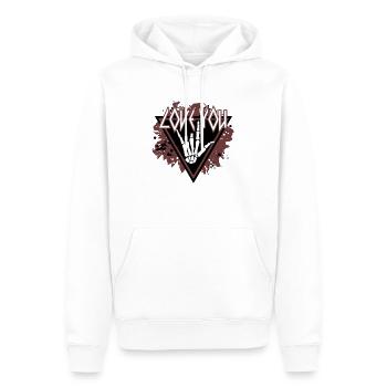 xoxo love you amore Fleurs Femmes Saint Valentin - Sweat à capuche Premium bio Homme - blanc - Devant - Nico (187cm)