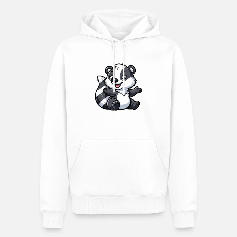 Waschbär Kind - Männer Premium Bio Hoodie - Weiß