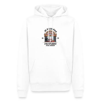 je peux pas j'ai studio avec Bieber - Sweat à capuche Premium bio Homme - blanc - Devant - Nico (187cm)