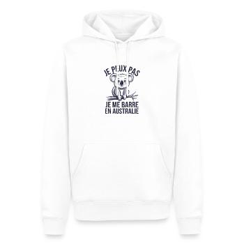 je peux pas je me barre en Australie - Sweat à capuche Premium bio Homme - blanc - Devant - Nico (187cm)