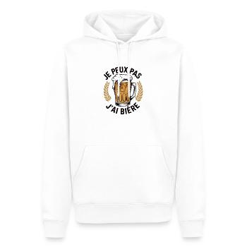 je peux pas j'ai bière - Sweat à capuche Premium bio Homme - blanc - Devant - Nico (187cm)