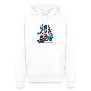 Planche à roulettes astronaute - Sweat à capuche Premium bio Homme - blanc - Devant - Nico (187cm)