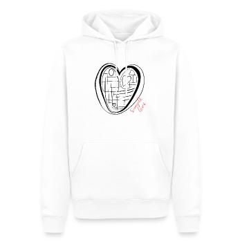 Aimez tout simplement - Sweat à capuche Premium bio Homme - blanc - Devant - Nico (187cm)