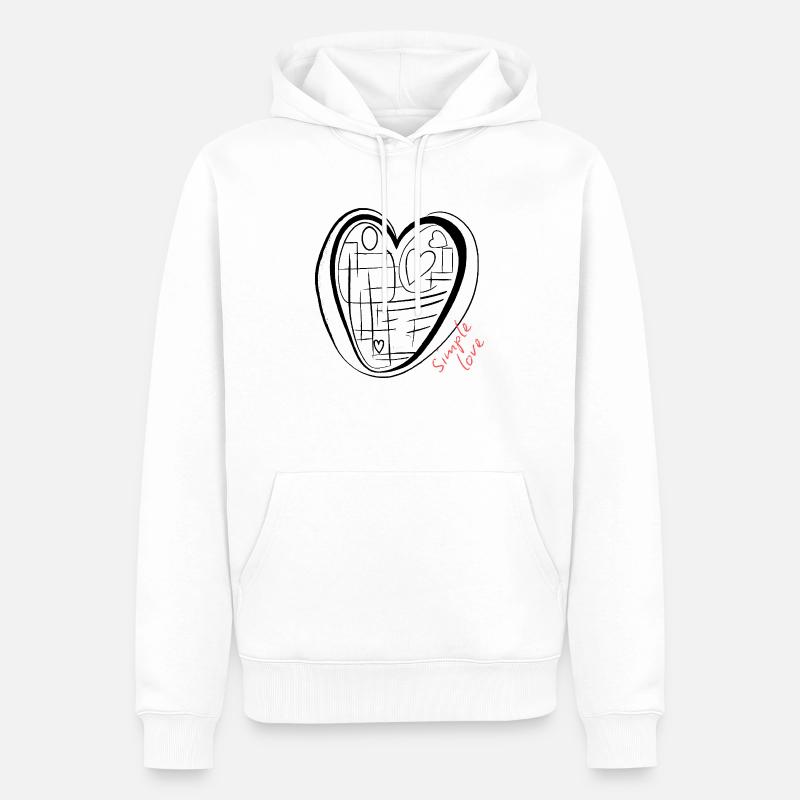 Aimez tout simplement - Sweat à capuche Premium bio Homme - blanc