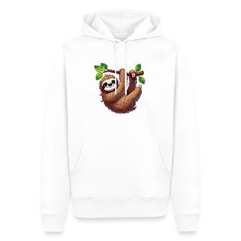 Sloth - Men’s Premium Organic Hoodie - white - Front - Nico (187cm)