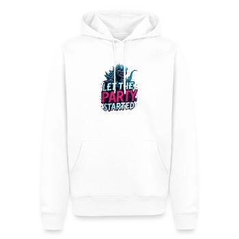 Que la fête commence - Sweat à capuche Premium bio Homme - blanc - Devant - Nico (187cm)