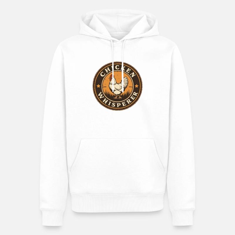 Hühnerflüsterer - 090436 de poulet - Sweat à capuche Premium bio Homme - blanc