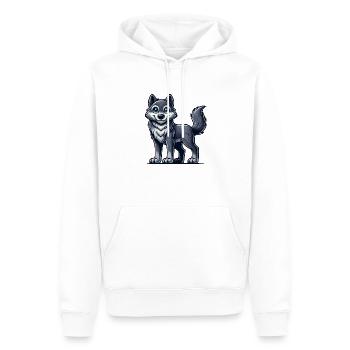 wolf - Männer Premium Bio Hoodie - Weiß - Vorne - Nico (187cm)
