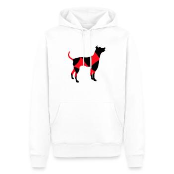 Big Dog Silhouette Cool Pattern - Men’s Premium Organic Hoodie - white - Front - Nico (187cm)