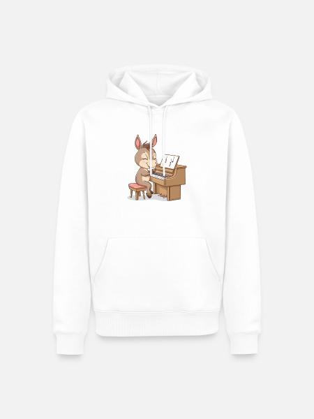 Esel am Klavier Musikverein - Männer Premium Bio Hoodie - Weiß