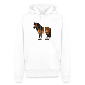 Fell Pferd echt - Männer Premium Bio Hoodie - Weiß - Vorne - Nico (187cm)