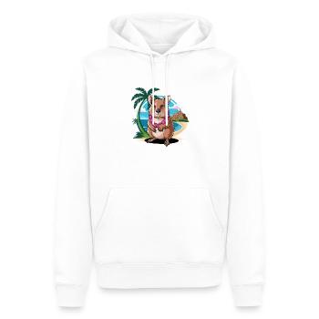 Tropical Quokka - Sweat à capuche Premium bio Homme - blanc - Devant - Nico (187cm)