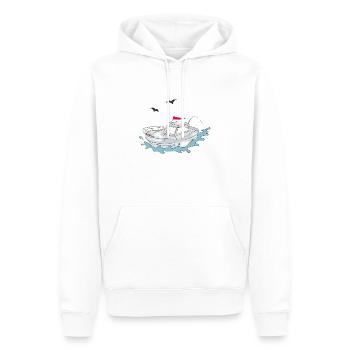 Yacht amusant - Sweat à capuche Premium bio Homme - blanc - Devant - Nico (187cm)