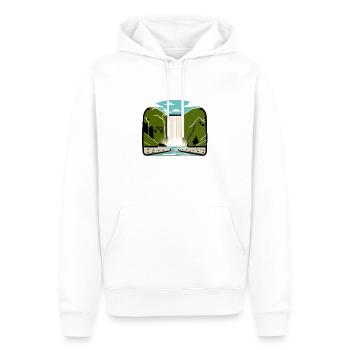 Skodafoss - Men’s Premium Organic Hoodie - white - Front - Nico (187cm)