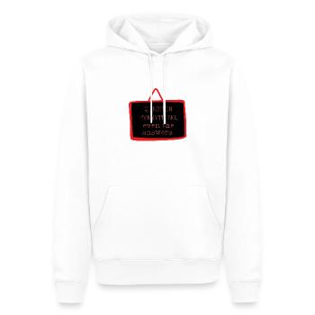 Bold "Question Everything" Philosophy Design - Men’s Premium Organic Hoodie - white - Front - Nico (187cm)