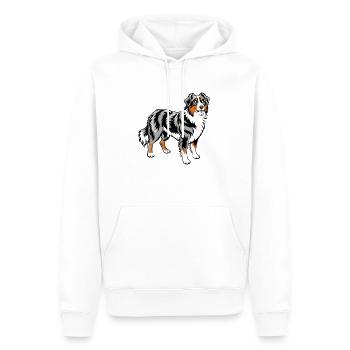 Australian Shepherd - Men’s Premium Organic Hoodie - white - Front - Nico (187cm)