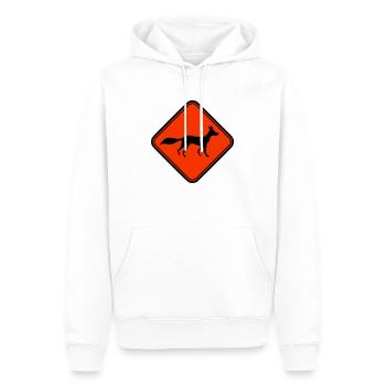 Rot Fuchs Schild Vorsicht Achtung Gefahr Warnung - Männer Premium Bio Hoodie - Weiß - Vorne - Nico (187cm)