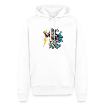 zeus comic - Männer Premium Bio Hoodie - Weiß - Vorne - Nico (187cm)
