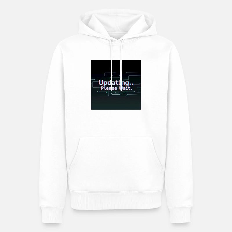 Glitch Update Ladebildschirm - Männer Premium Bio Hoodie - Weiß