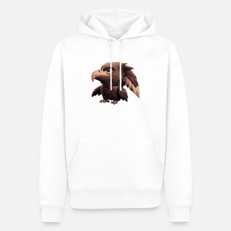 Adler Comic - Männer Premium Bio Hoodie - Weiß