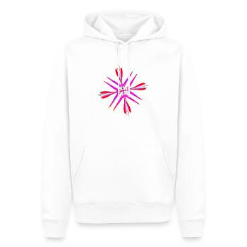 Abstrakte mit eine bunten Stern - Männer Premium Bio Hoodie - Weiß - Vorne - Nico (187cm)