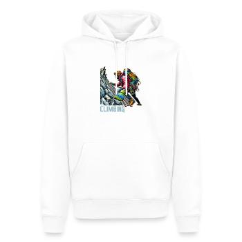 Alpinisme Escalade - Sweat à capuche Premium bio Homme - blanc - Devant - Nico (187cm)