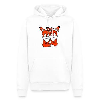 2 Foxes Couple In Love Two Friends Love Team Cute - Men’s Premium Organic Hoodie - white - Front - Nico (187cm)