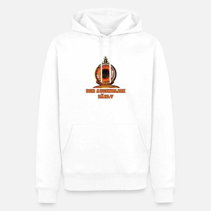 L’instant compte - Sweat à capuche Premium bio Homme - blanc