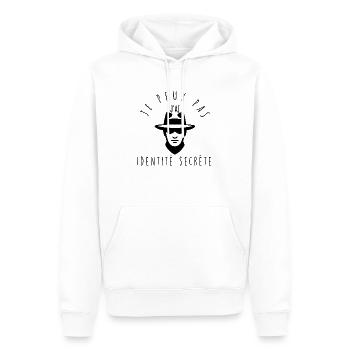 Ich kann nicht, ich habe eine geheime Identität. - Männer Premium Bio Hoodie - Weiß - Vorne - Nico (187cm)
