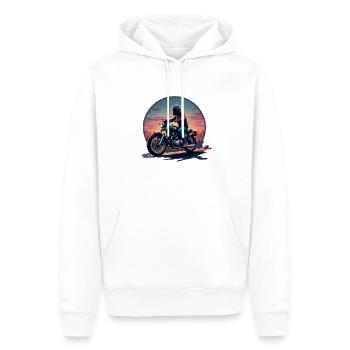 Liberté - Sweat à capuche Premium bio Homme - blanc - Devant - Nico (187cm)