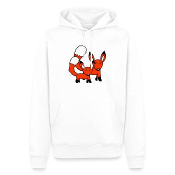 2 Foxes Mother Red Fox Little Child Father Mom - Men’s Premium Organic Hoodie - white - Front - Nico (187cm)