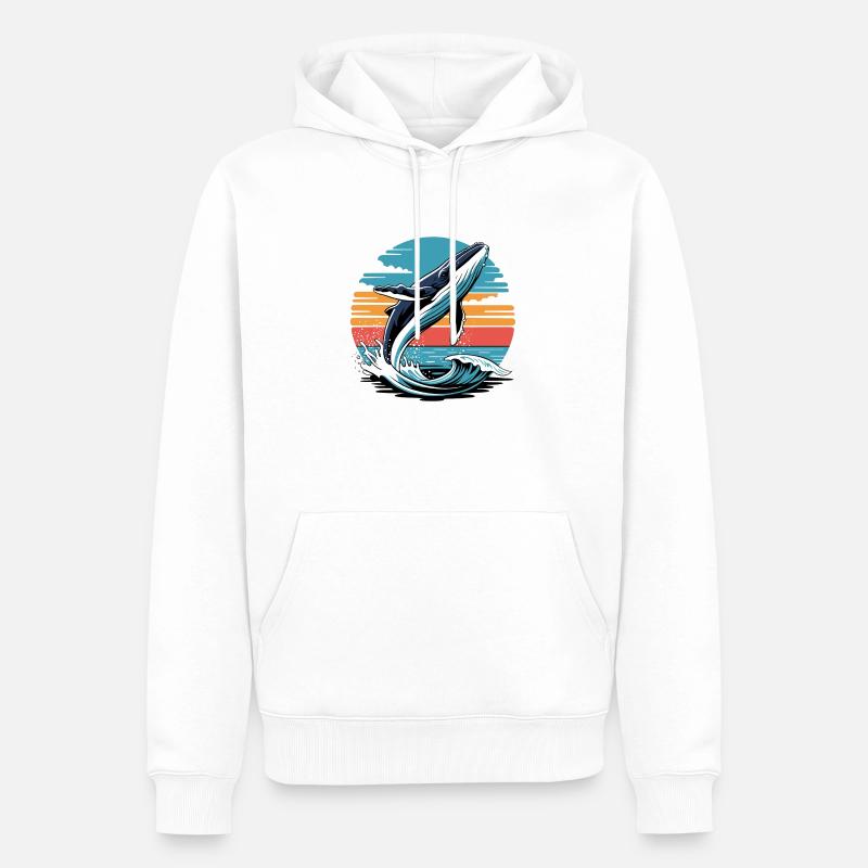 Sunset Splash - Männer Premium Bio Hoodie - Weiß