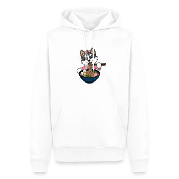 Ramen Husky - Sweat à capuche Premium bio Homme - blanc - Devant - Nico (187cm)